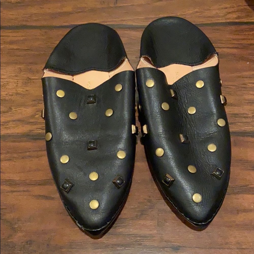 Scotch & Soda Black Studded Mules Size 39